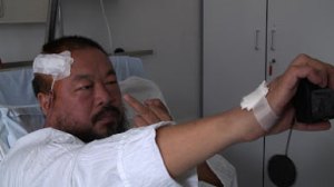 Ai Weiwei in hospitlal in Munich, September 2009, still from the 91 minute 2011 documentary "Ai Weiwei: Never Sorry" by Alison Klayman